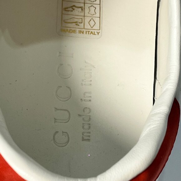 Authentic Gucci Ace White Leather Sneakers Red & Green Logo Band Mens Size 7.5 - Picture 5 of 9